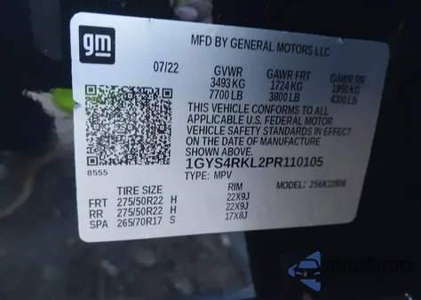 2023 Cadillac Escalade Esv 4Wd Sport Platinum z USA, uszkodzony, nr VIN 1GYS4RKL2PR110105